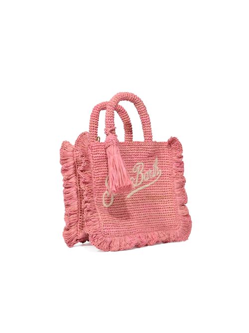Borsa Volant Mini in raffia rosa con logo ricamato Mc2 Saint Barth | RAFV00200223L